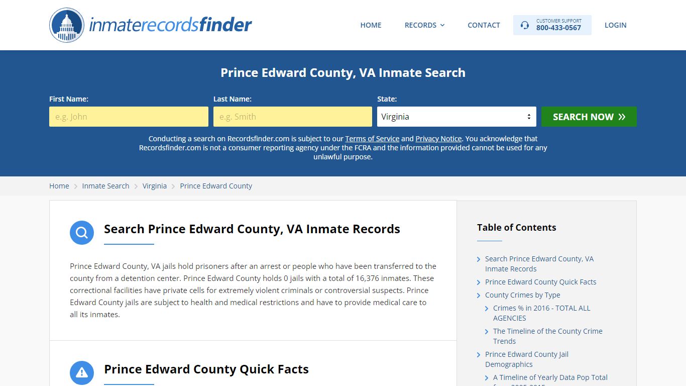 Prince Edward County, VA Inmate Lookup & Jail Records Online
